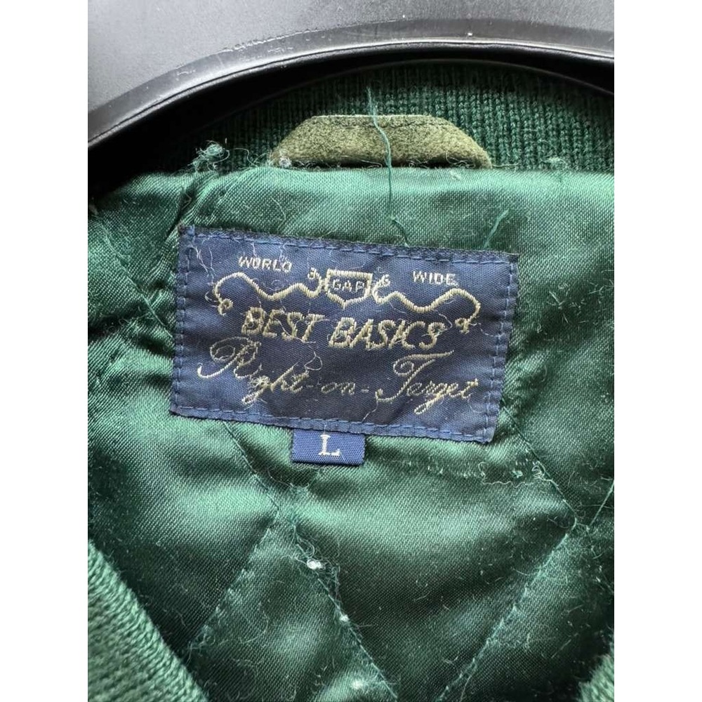 Vintage Gap Best Basics State Champs 1954 Suede Varsity Jacket Green Mens Size L - Picture 7 of 16